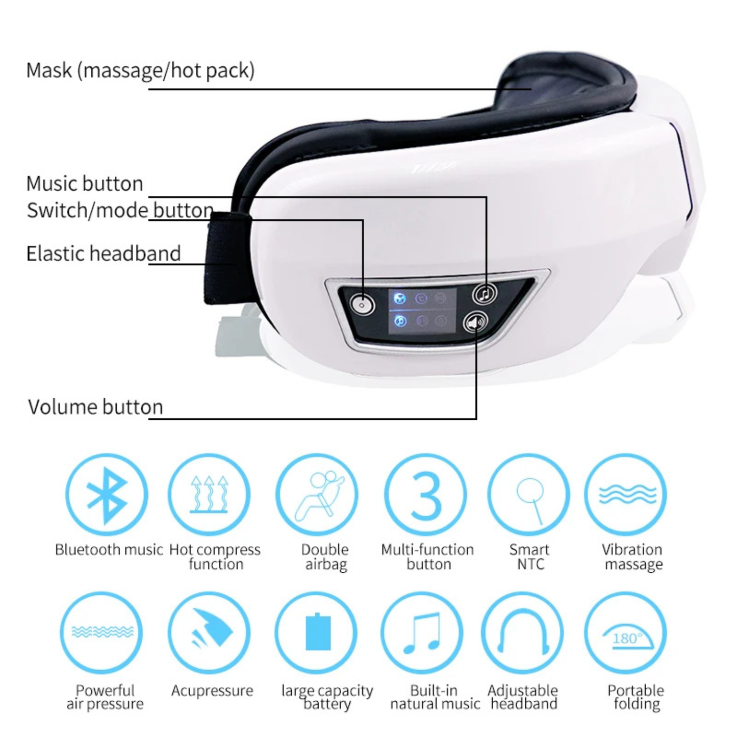 Electric Vibration Bluetooth Eye Massager
